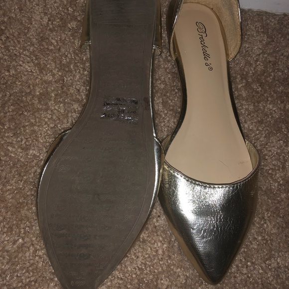 Gold pointed slip on sandals - Picture 3 of 6